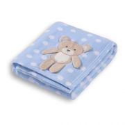 Cobertor Bebe Azul Poa Ursinho 2106 - Loani 107499